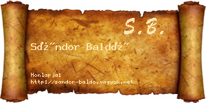 Sándor Baldó névjegykártya